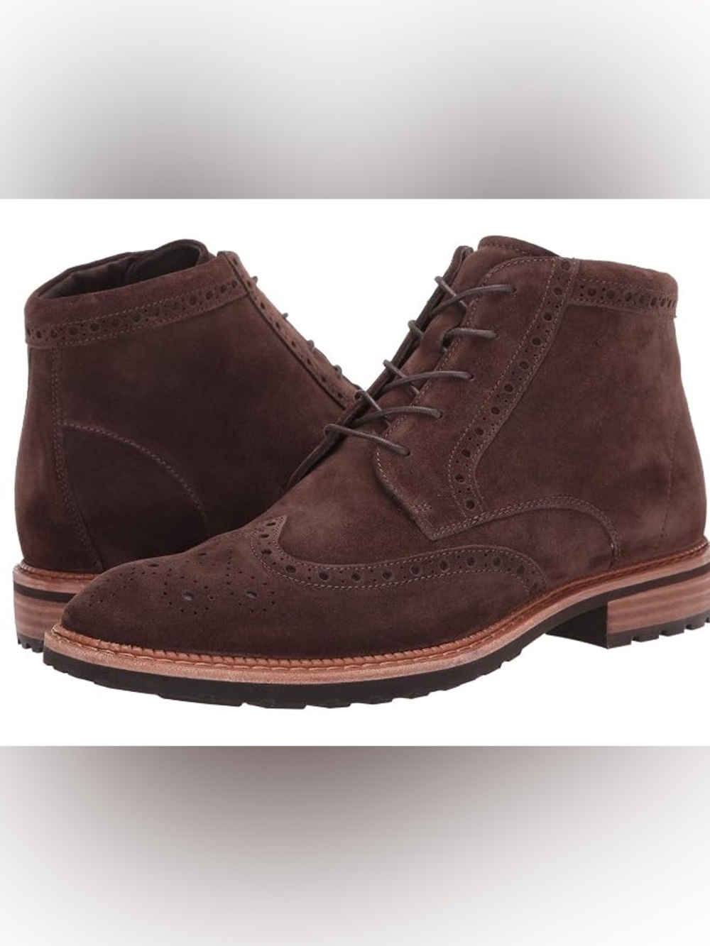 Ecco vitrus wingtip 1 suede boots chukka leather Oxford dress shoes work formal